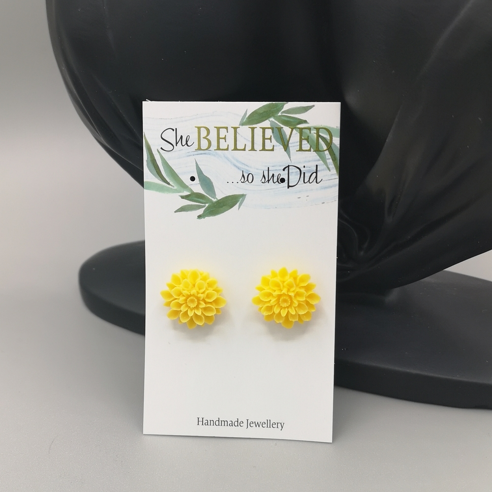 Yellow Flower Earrings